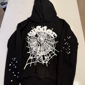 Black spider hoodie size large authentic